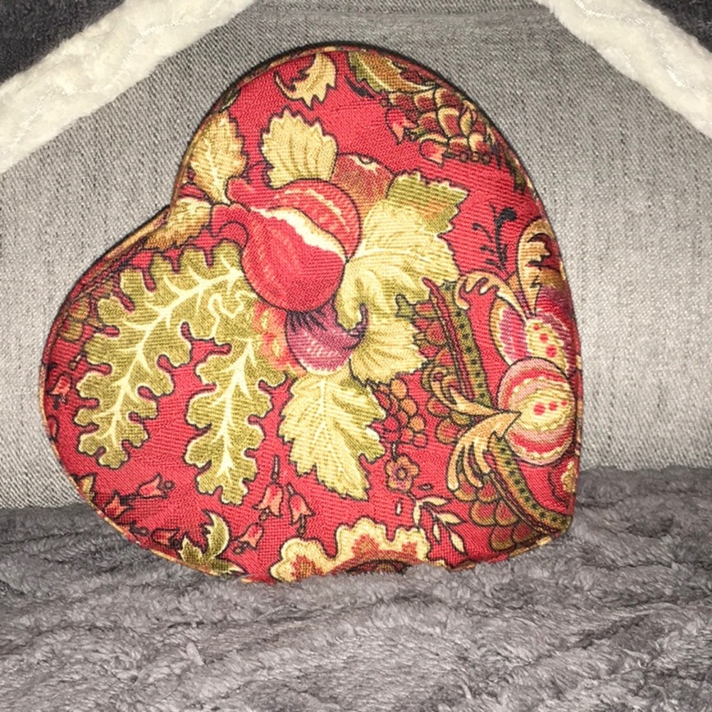 Fabric Covered Heart Box NWOT